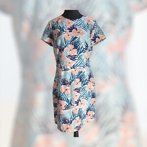 Brooks Brothers Pink and Blue 100% Cotton Sheath Dress Size 12